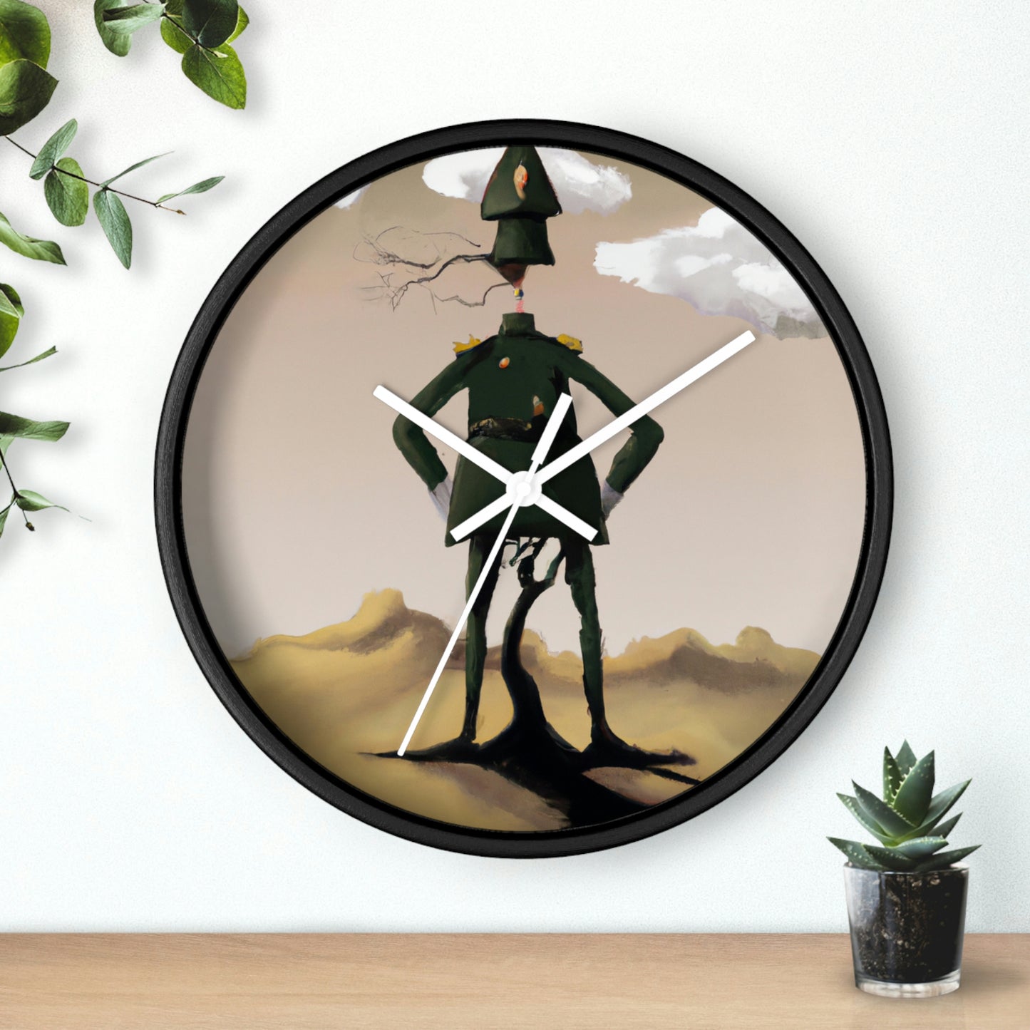 "Courage Against Despair: A Soldier's Triumph" - The Alien Wall Clock