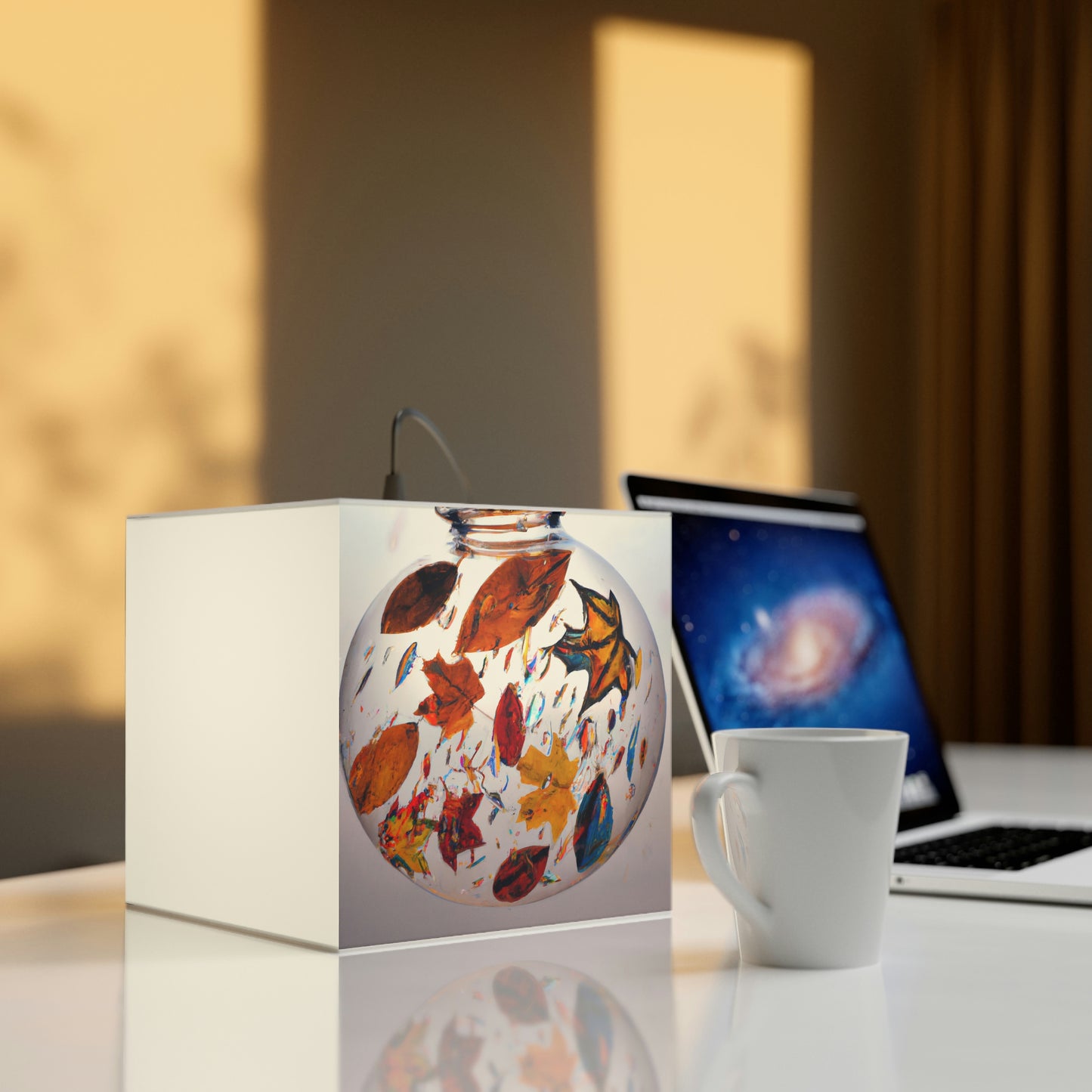 "Herbst in einer Glaskugel" - Die Alien Light Cube Lampe