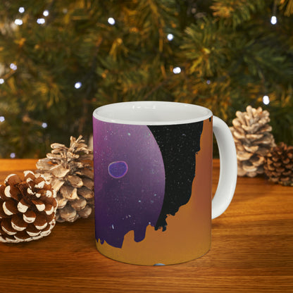 "Exploring the Unknown: The Adventures of a Space Captain and the Mysterious Planet" - The Alien Ceramic Mug 11 oz