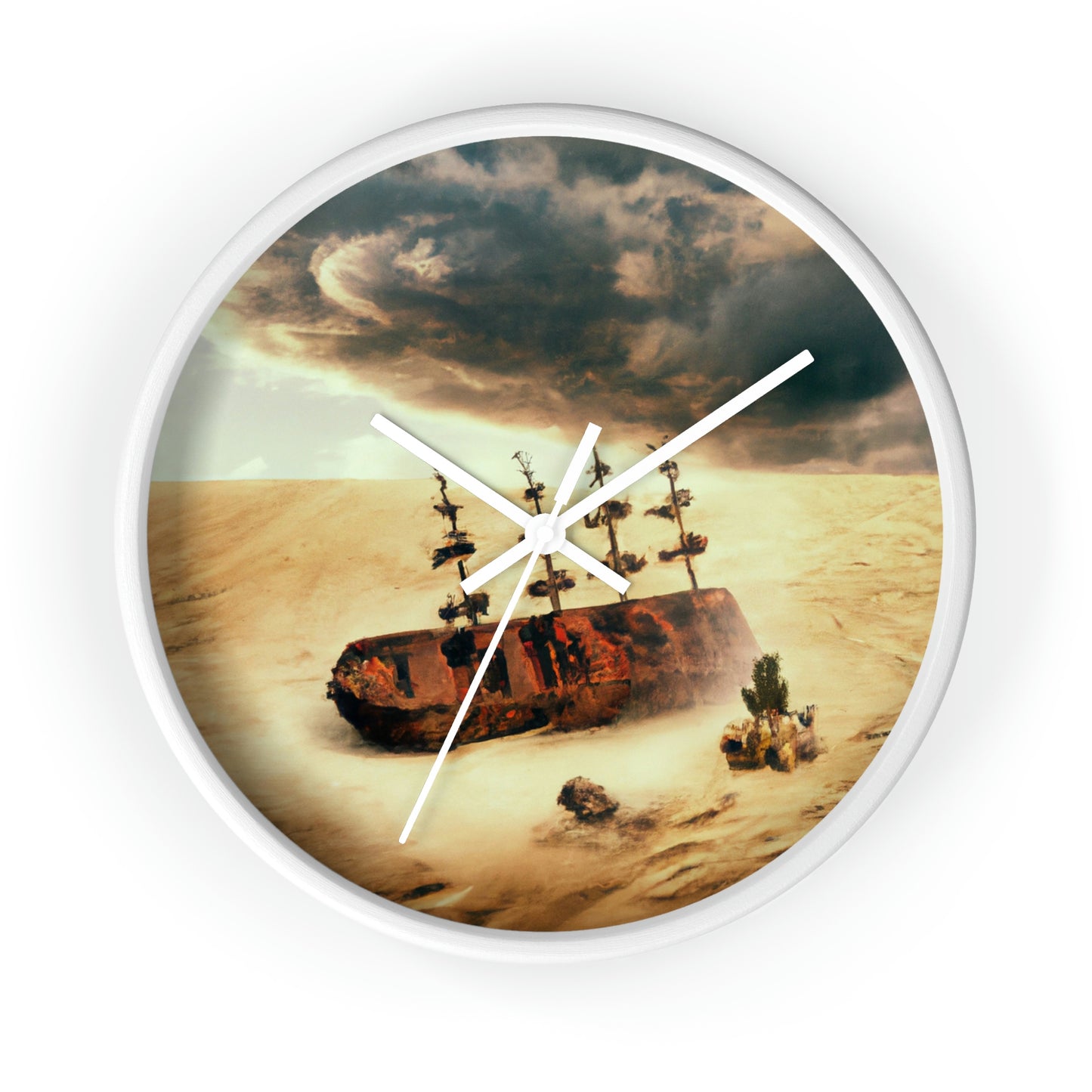 "Lost at Sea: Stranded On A Stormy Desert Island" - El reloj de pared alienígena