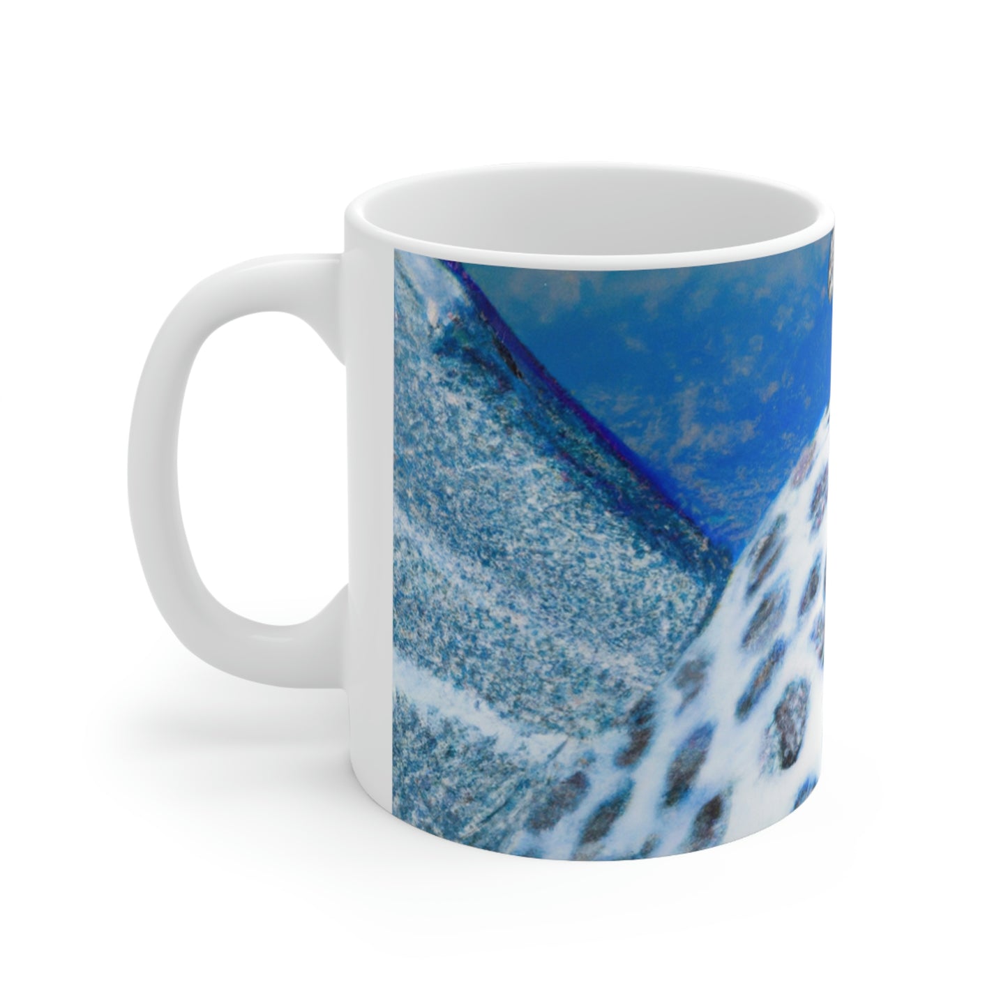 "Lonely Perch of the Snow Leopard" - The Alien Ceramic Mug 11 oz