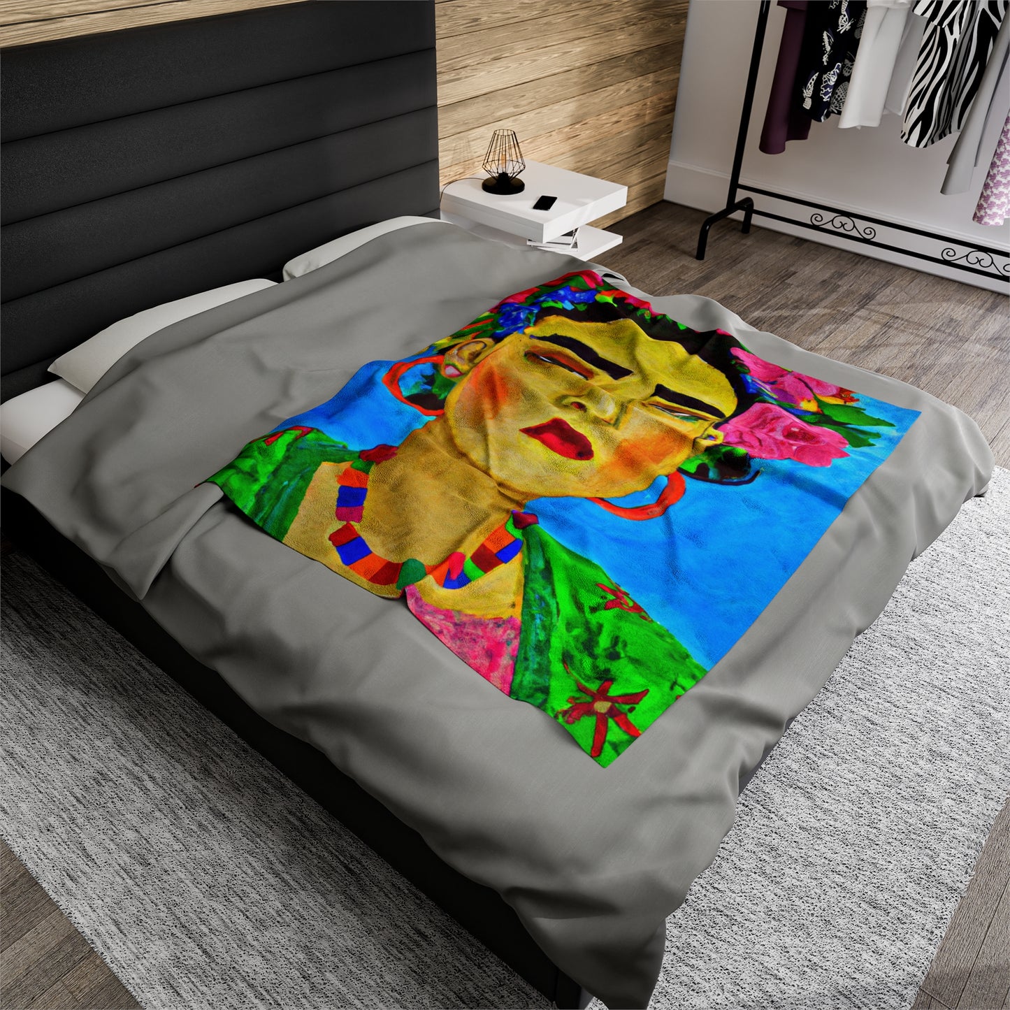 „Heftig und frei: Eine von Frida Kahlo inspirierte Hommage an mexikanische Frauen“ – The Alien Velveteen Plush Blanket