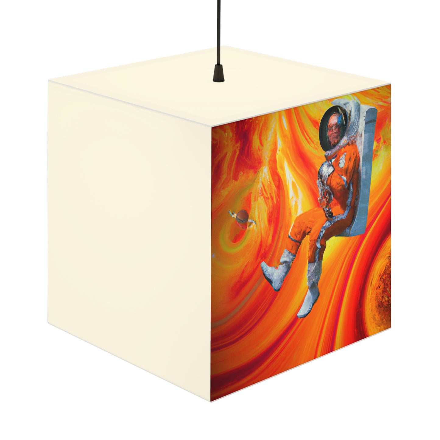 "Journeying in the Burning Orange Galaxy" - The Alien Light Cube Lamp