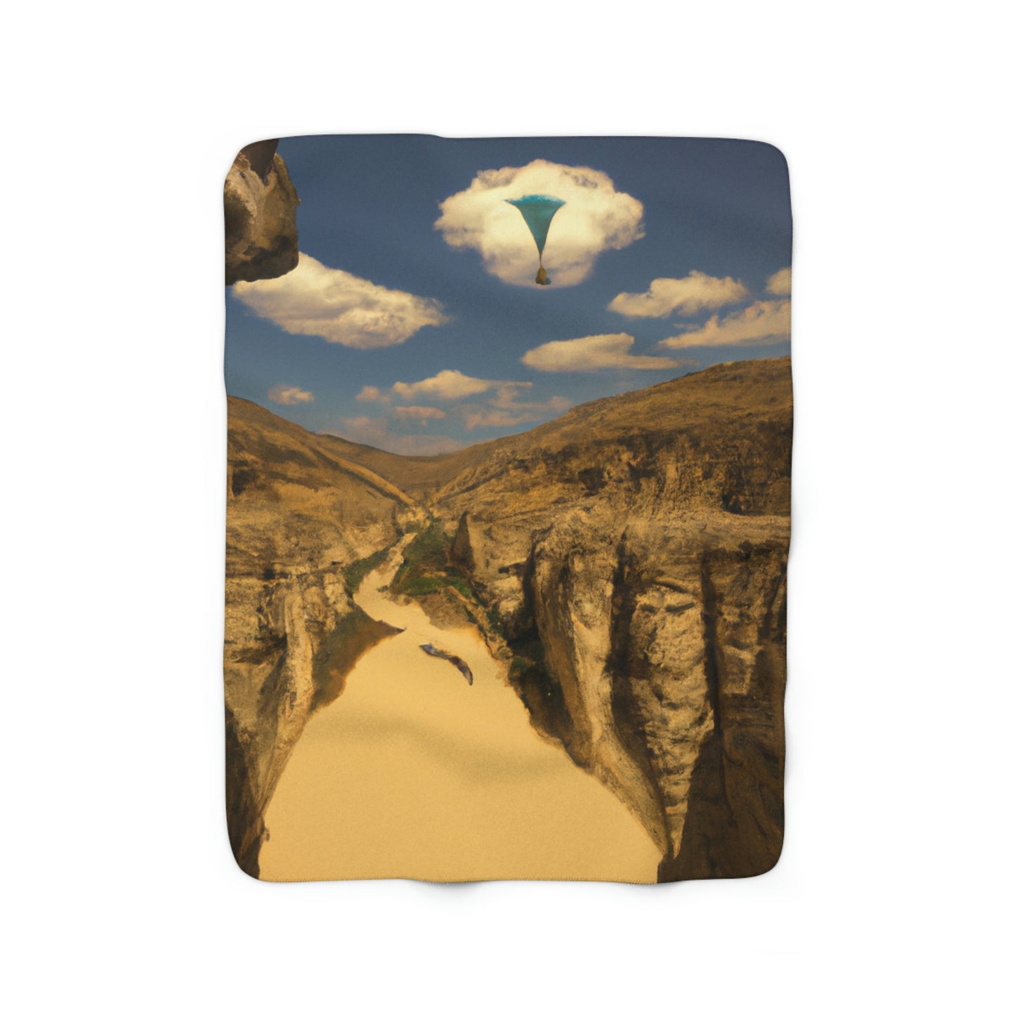 "Feline Flight Over the Grand Gulch" - The Alien Sherpa Fleece Blanket