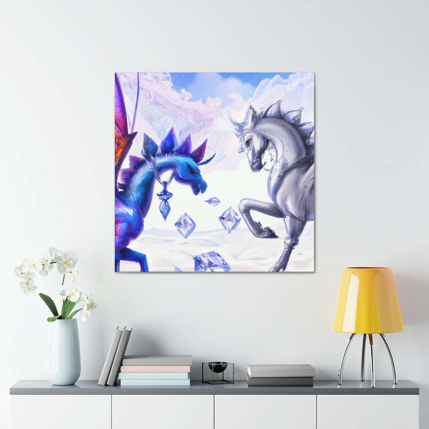 "The Crystal War: Dragon vs Pegasus" - The Alien Canva