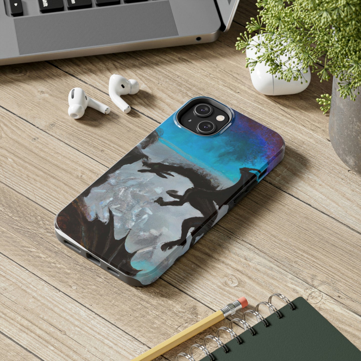 "Clash of Fire and Steel on the Moonlit Cliff" - The Alien Tough Phone Cases