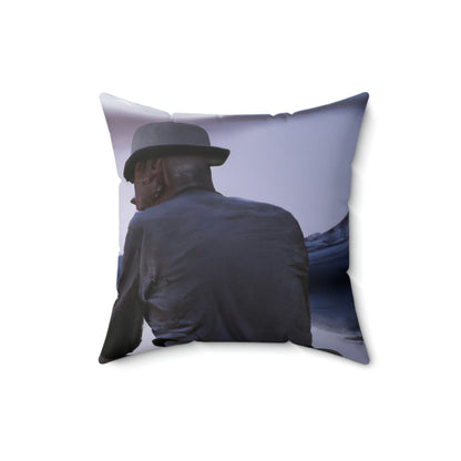 Moonlight Reflections on a Quiet Lake - The Alien Square Pillow