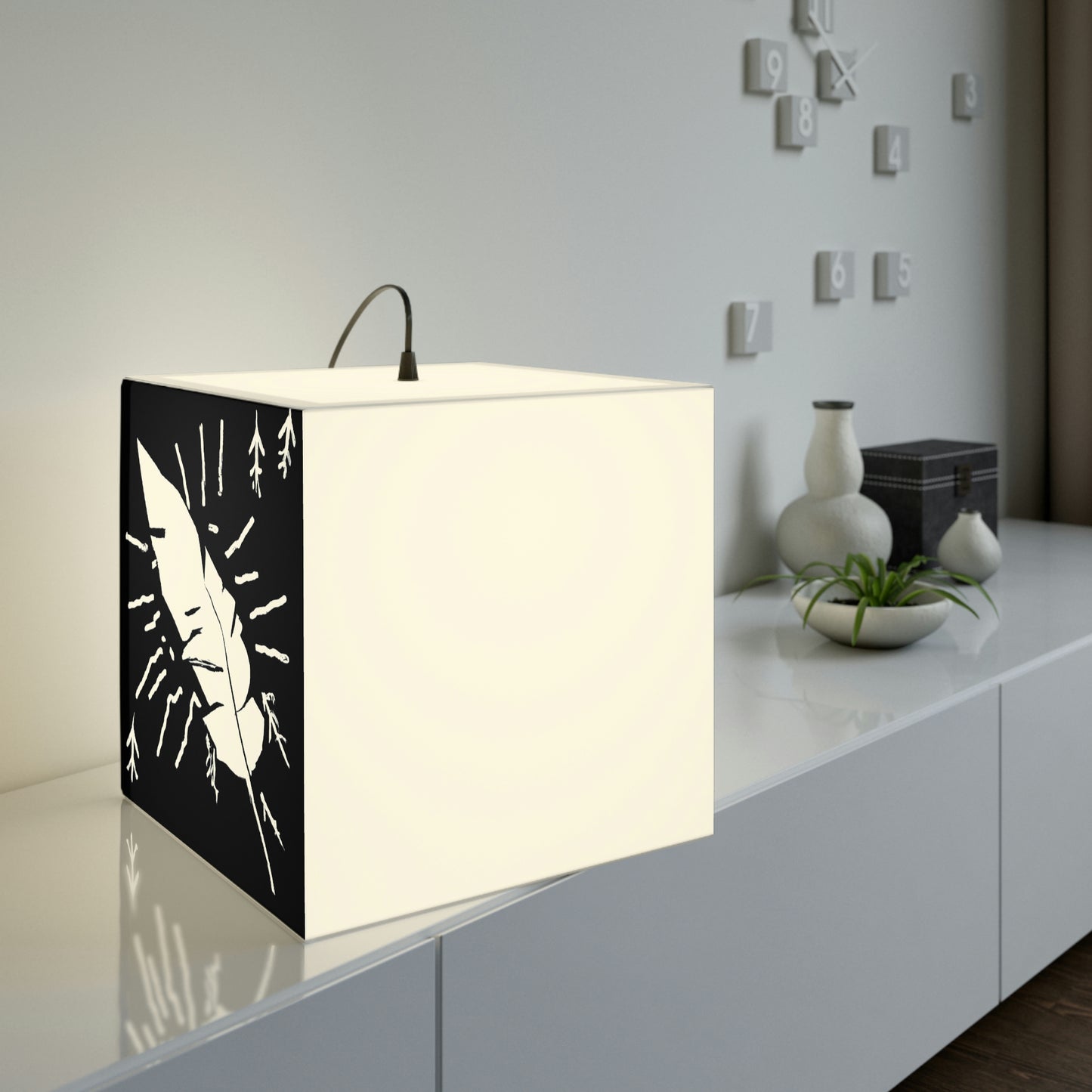 Lost in the Shadows: The White Feather's Journey - The Alien Light Cube Lamp