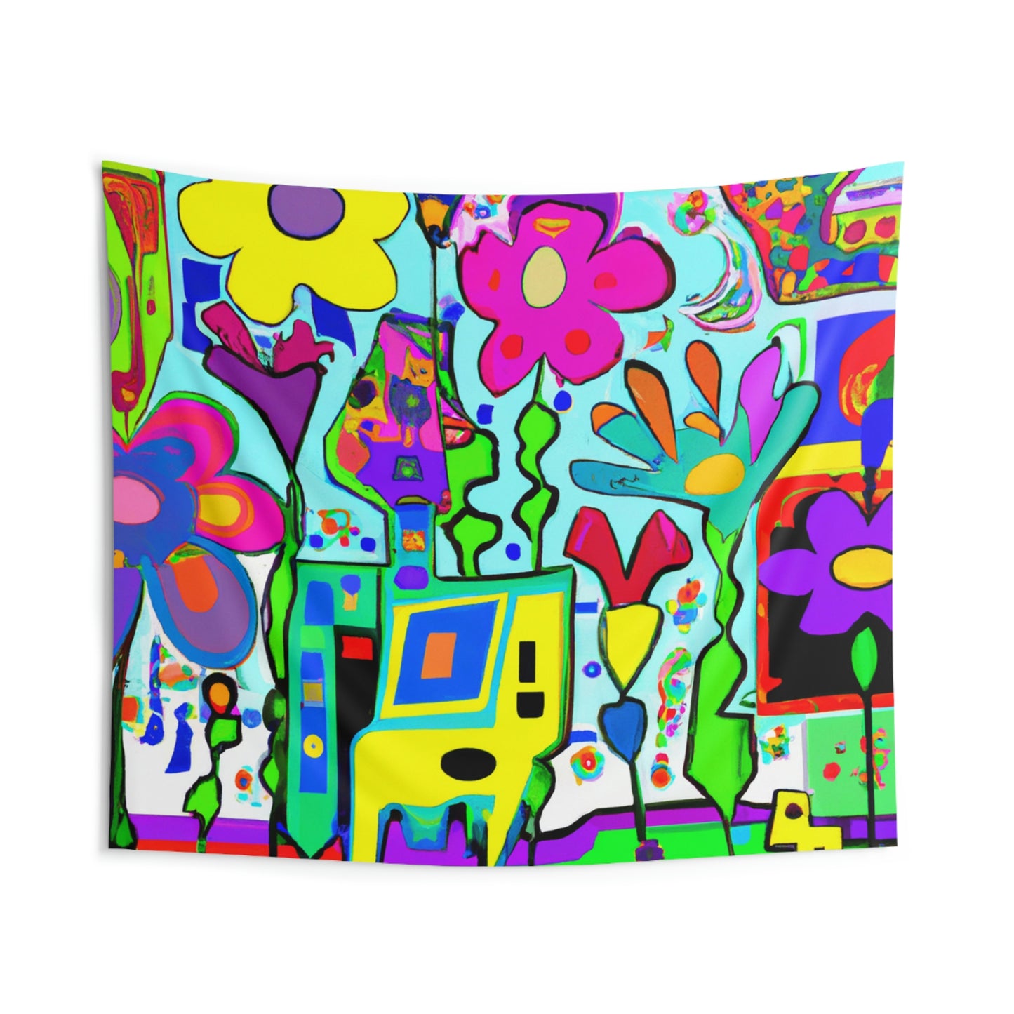 "A Mystical Garden of Rainbow Petals" - The Alien Wall Tapestries