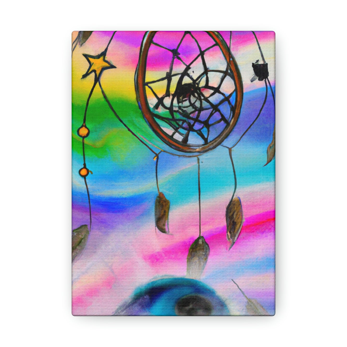 "A Galaxy of Dreams: A Colorful Dreamcatcher Captures Falling Stardust" - The Alien Canva