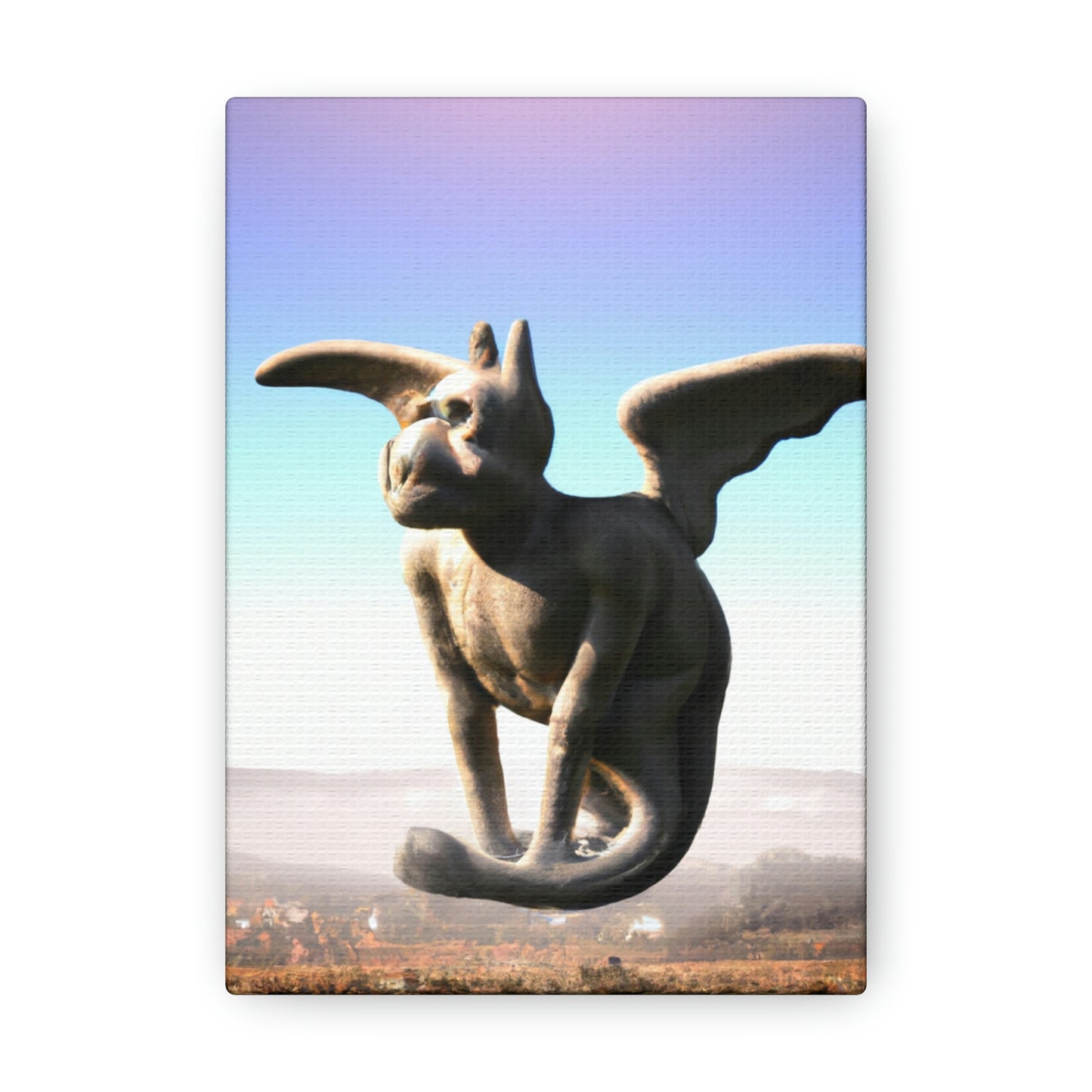 "Alone on the Hilltop: The Tale of a Solitary Gargoyle" - The Alien Canva