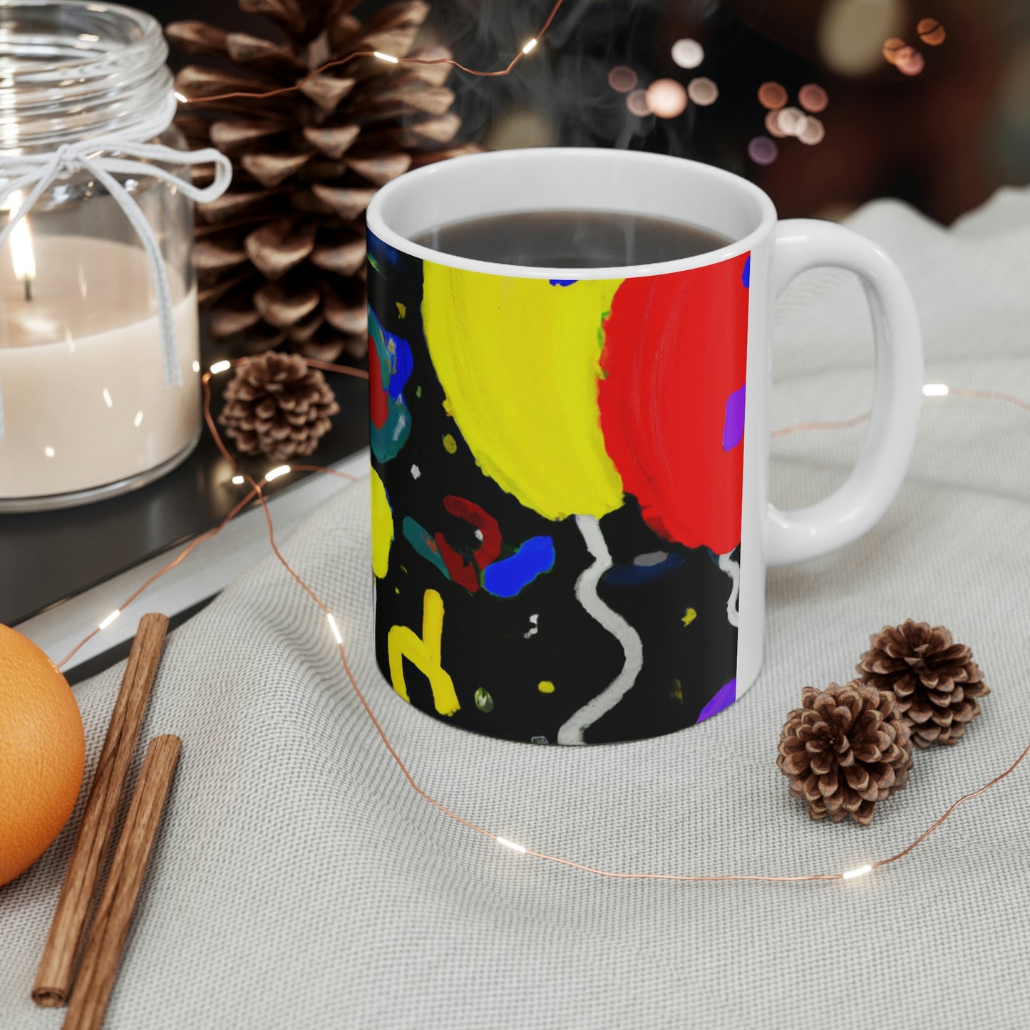 "A Starry Night Rainbow" - Der Alien-Keramikbecher 11 oz