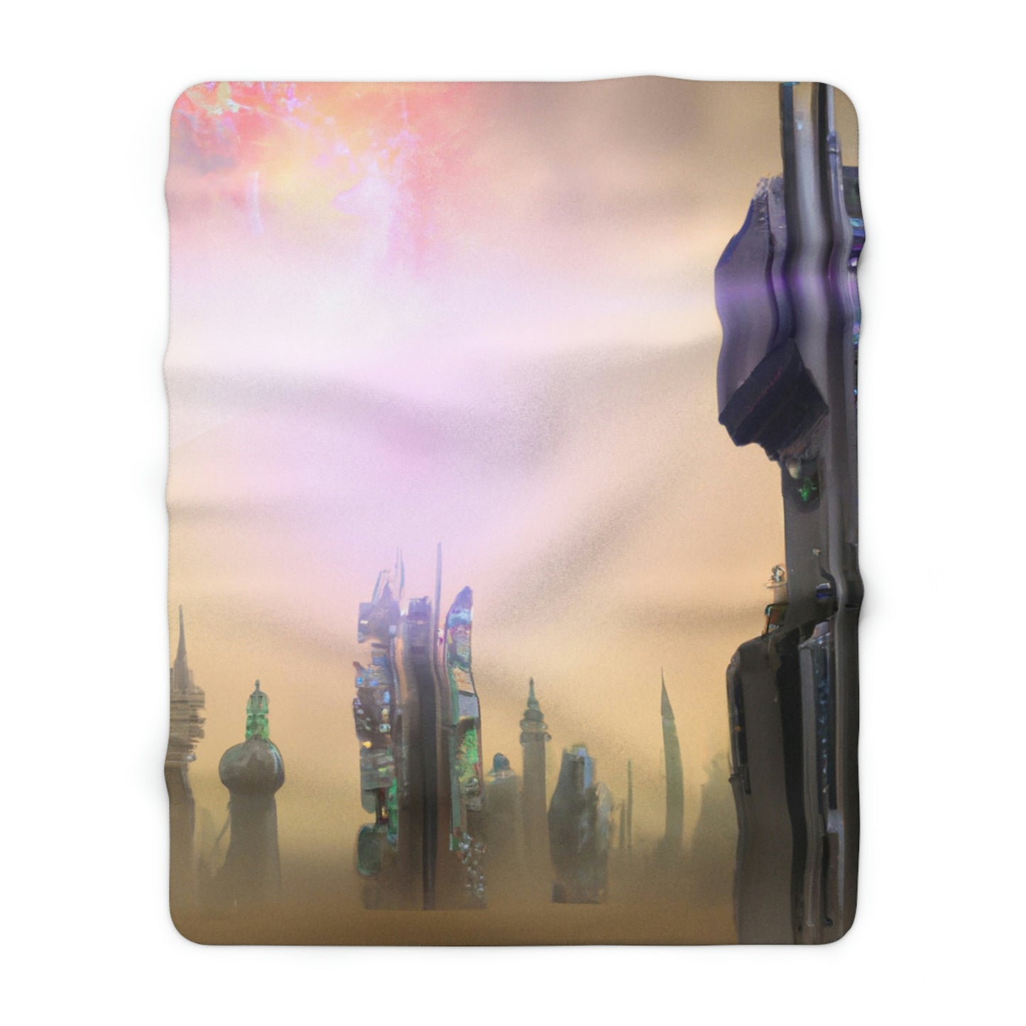 "Lost in the Cosmic Mist" - The Alien Sherpa Fleece Blanket