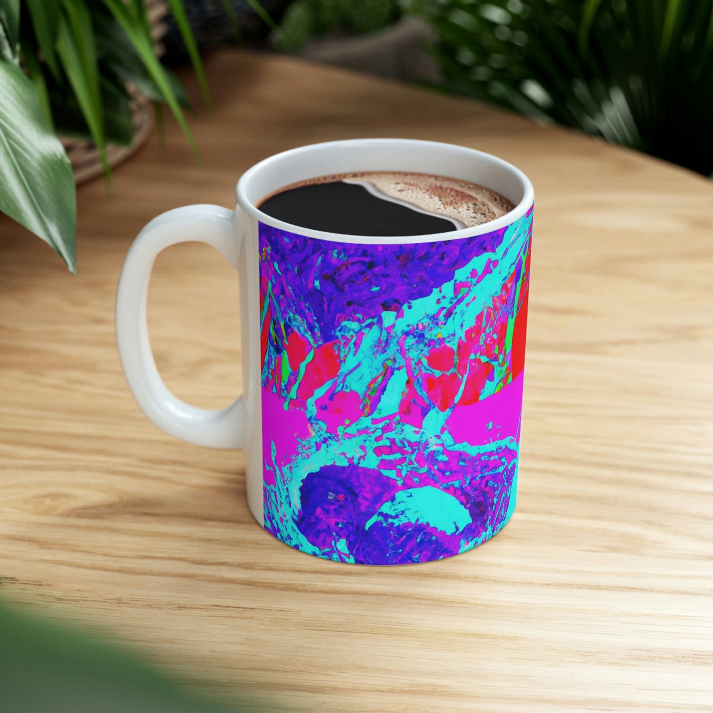 "A Rainbow of Feathered Friends" - Taza de cerámica The Alien 11 oz