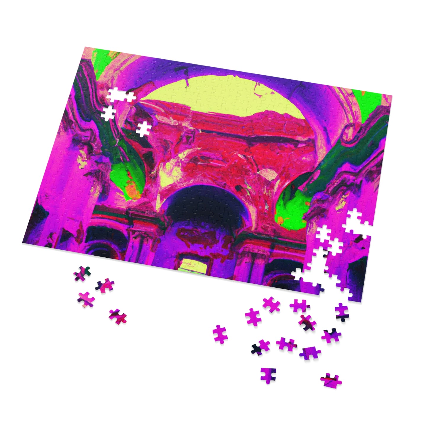 Mystical Madness: Crazy Colors in the Forgotten Cathedral - The Alien Jigsaw Puzzle