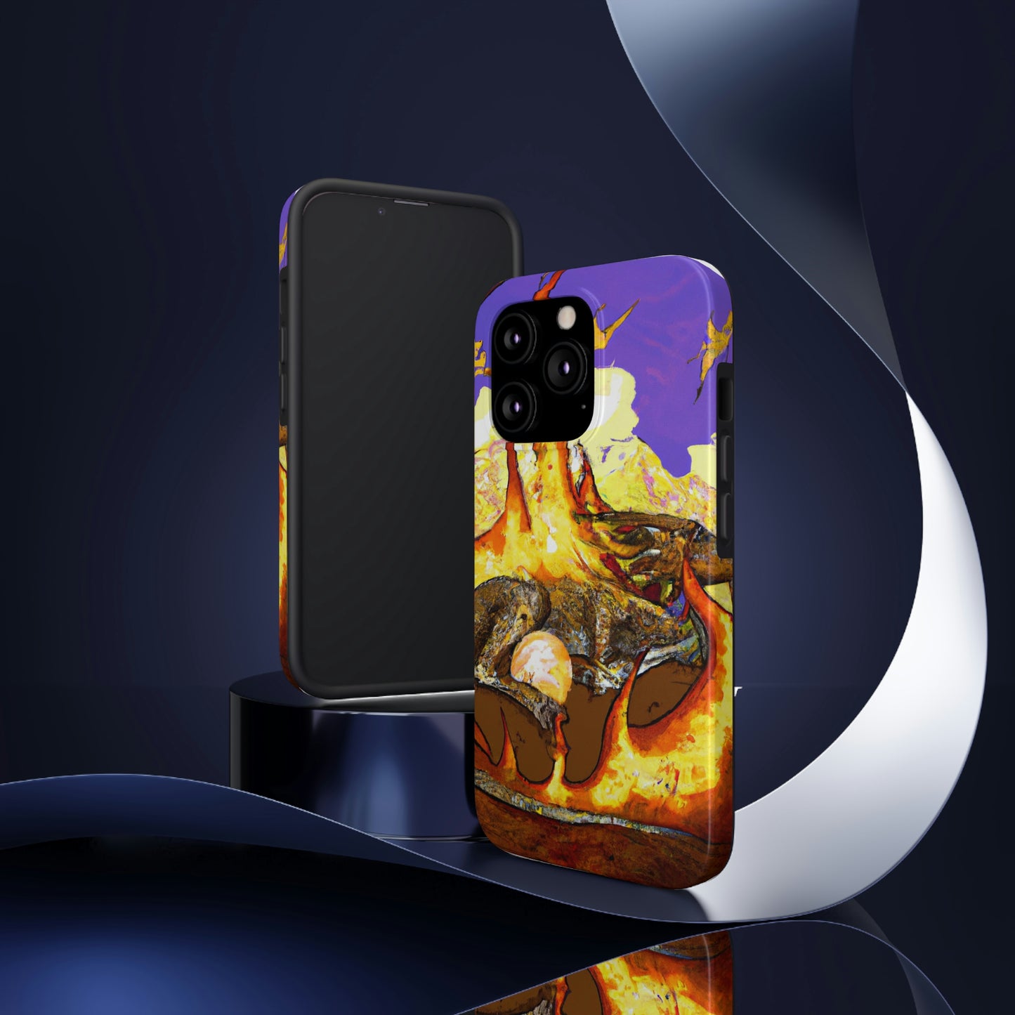 "A Slumbering Dragon in an Infernal Embrace" - The Alien Tough Phone Cases