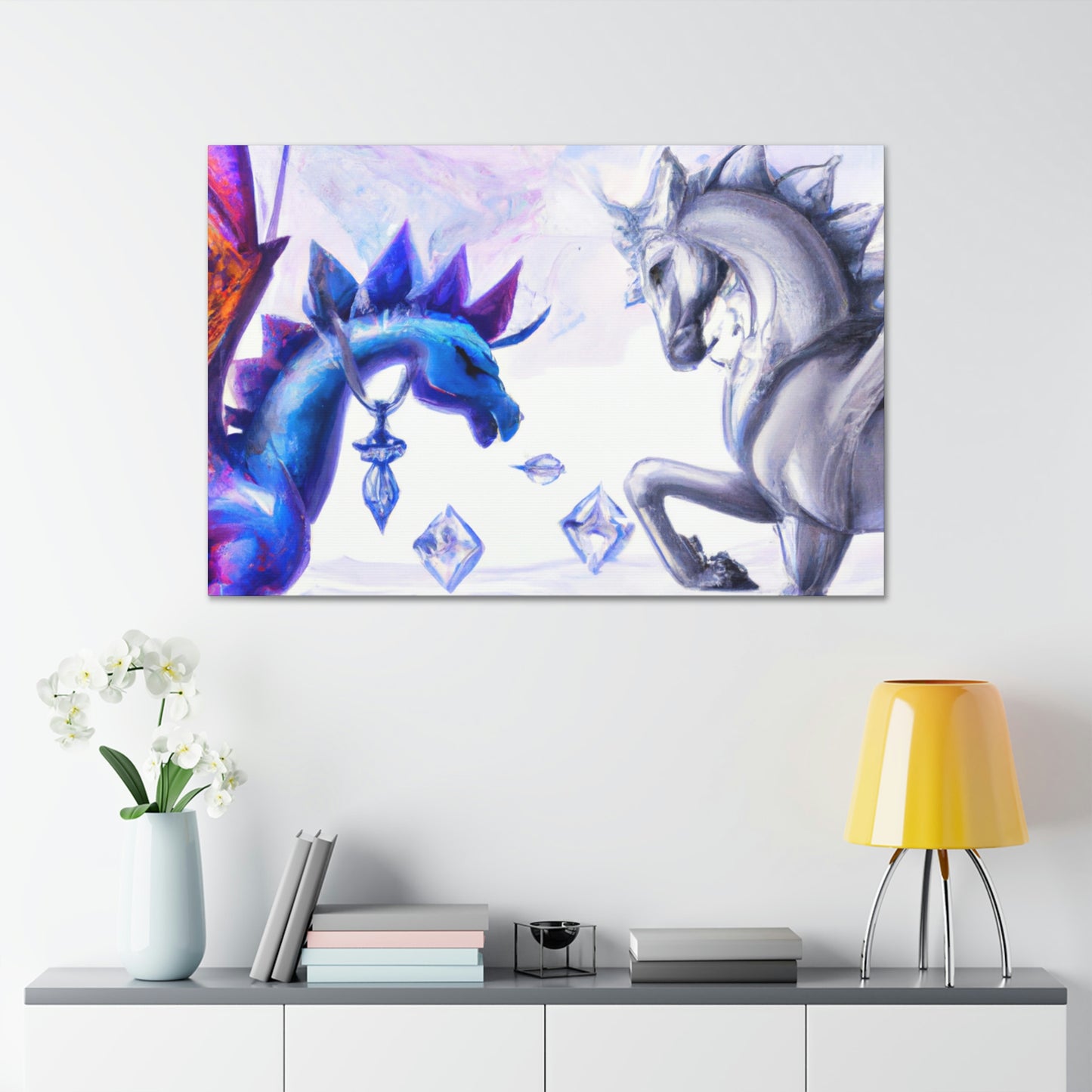 "The Crystal War: Dragon vs Pegasus" - The Alien Canva