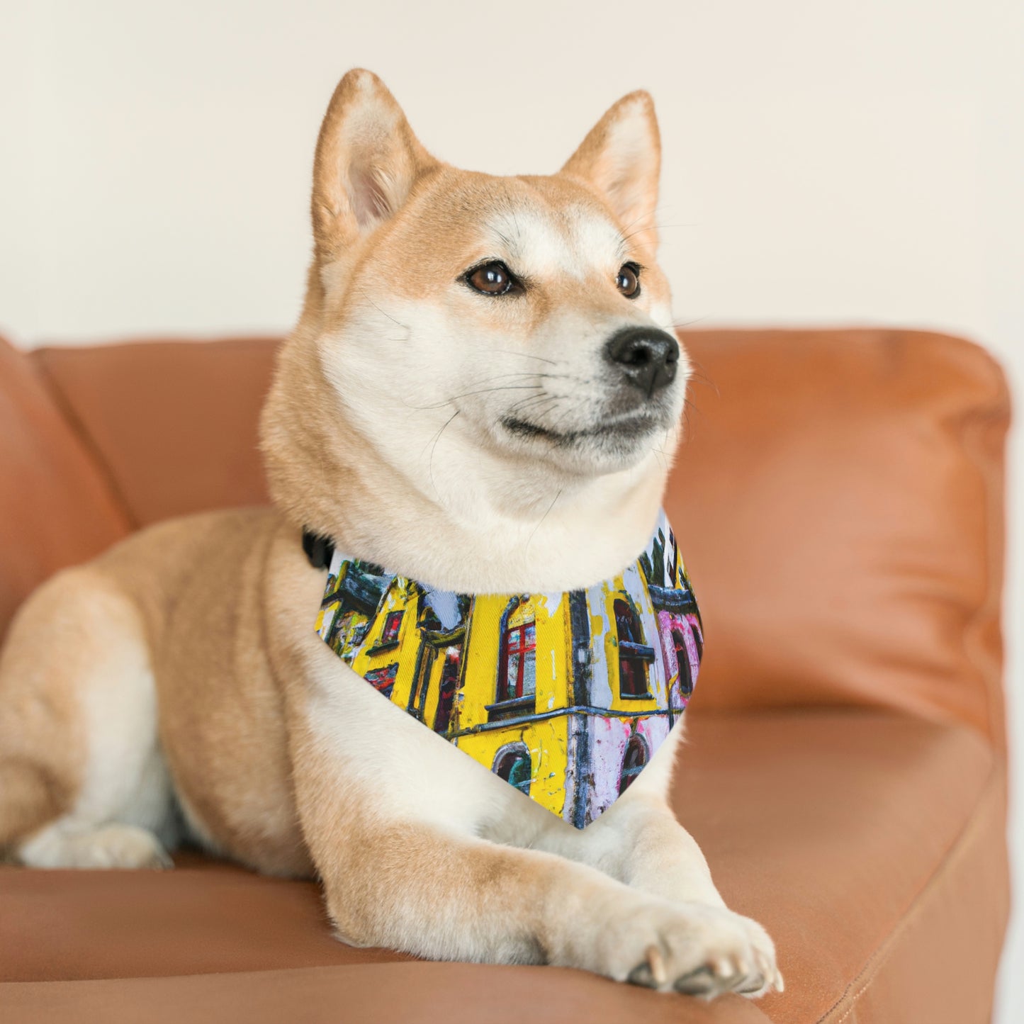 "Castillo de nieve y sombras" - El collar de bandana para mascota alienígena