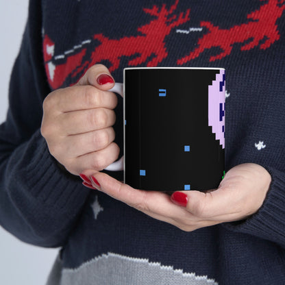 "Lonely Witness of the Night Sky" - The Alien Ceramic Mug 11 oz Pixel Art