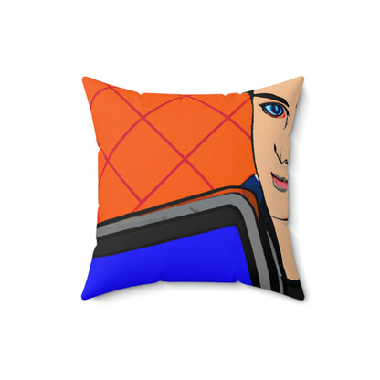 "The Pop Art Laptop Surfer" - The Alien Square Pillow