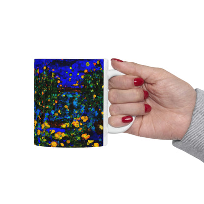 "A Midnight Celebration in Grandma's Garden" - The Alien Ceramic Mug 11 oz