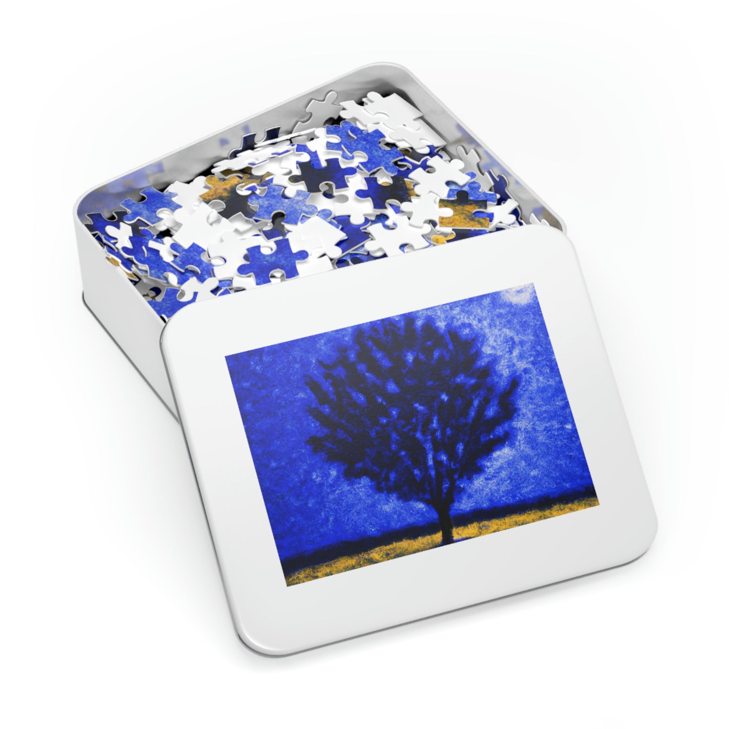 "A Lone Blue Tree in the Moonlight Field" - The Alien Jigsaw Puzzle