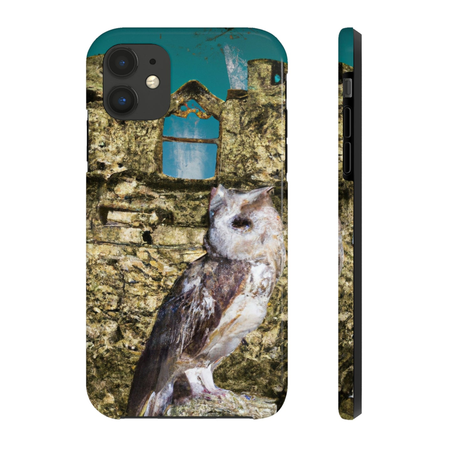 "A Sentinal Among Ruins: An Unstirred Owl's Perch" - Die Alien Tough Phone Cases