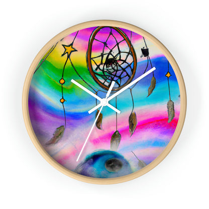 "A Galaxy of Dreams: A Colorful Dreamcatcher Captures Falling Stardust" - The Alien Wall Clock