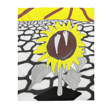 "A Sunflower Withering on a Parched Field" - The Alien Velveteen Plush Blanket