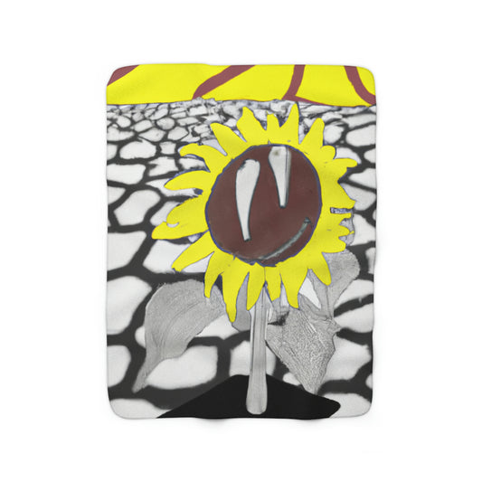 "A Sunflower Withering on a Parched Field" - The Alien Sherpa Fleece Blanket