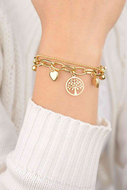 Multi-Charm-Klobiges Kettenarmband