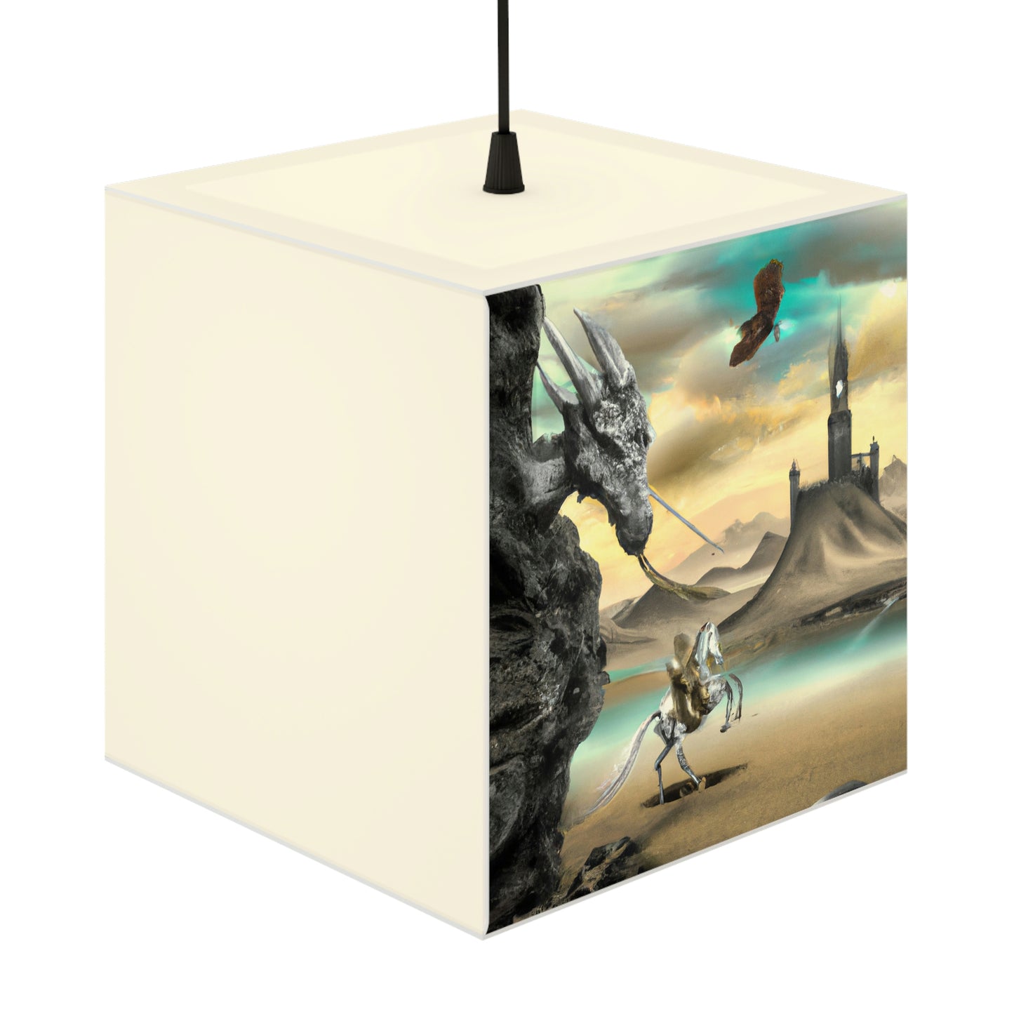 The Knight and the Dragon's Throne - The Alien Light Cube Lamp