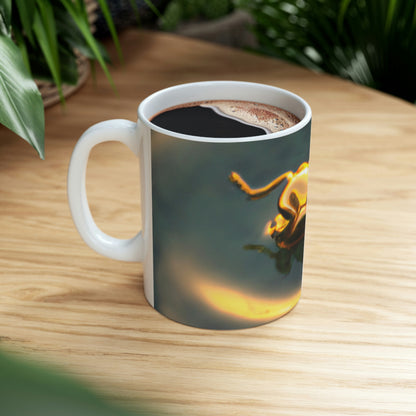 "Dragón descendente" - Taza de cerámica Alien 11 oz