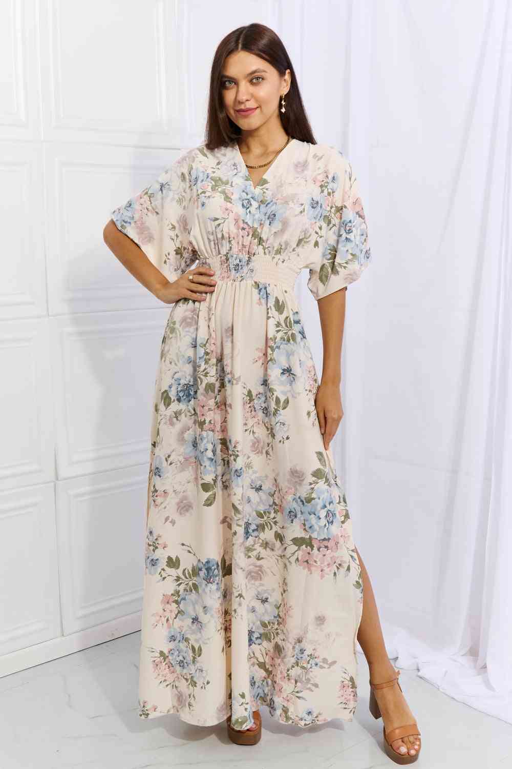 OneTheLand Fine & Elegant Floral Maxi Dress