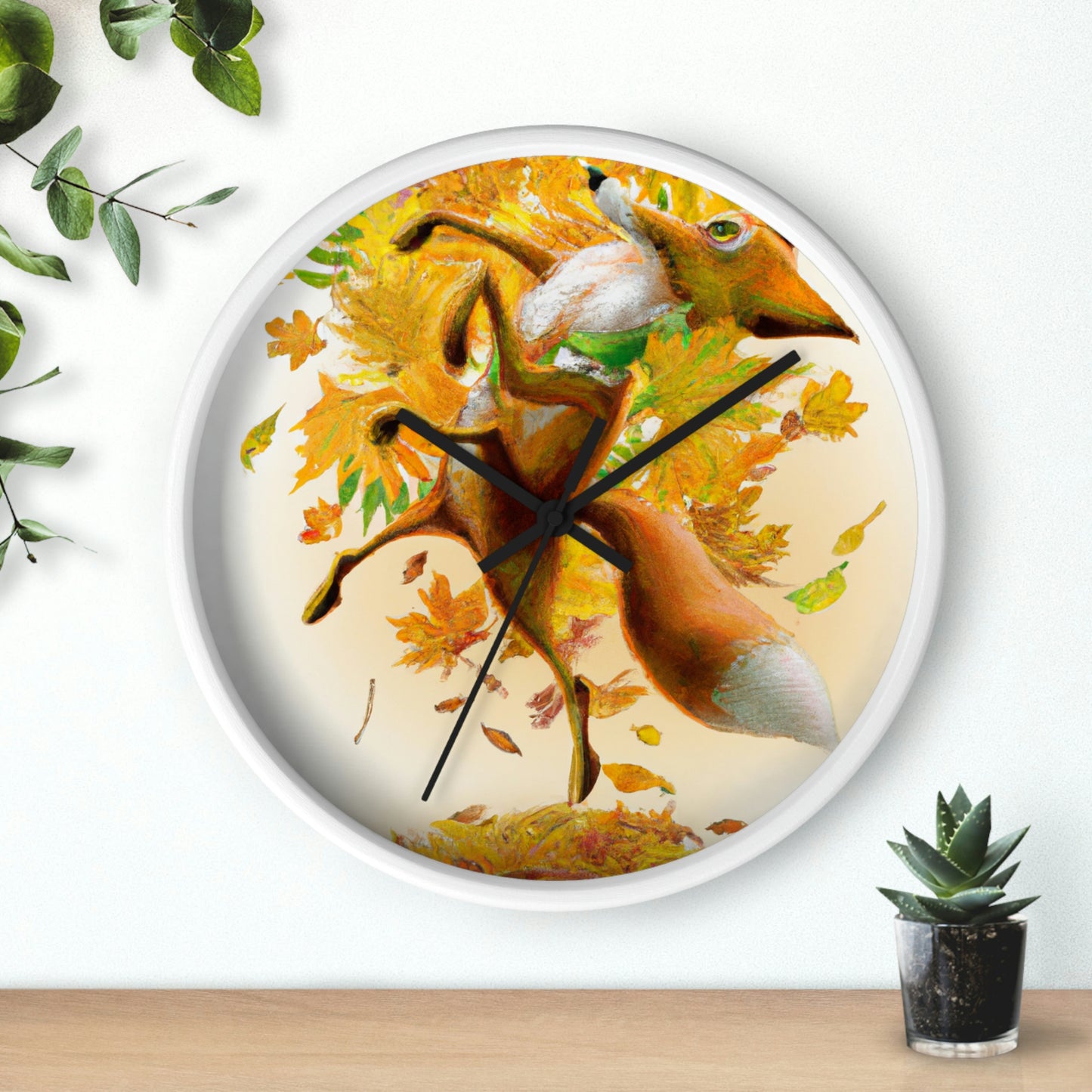 "Autumnal Adventure: A Fox's Mischief" - The Alien Wall Clock