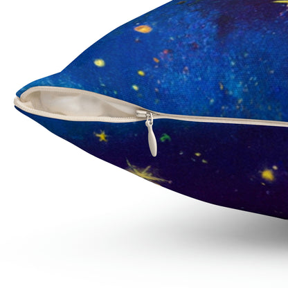 "Drifting Among the Stars: The Story of a Baby Dragon" - The Alien Square Pillow