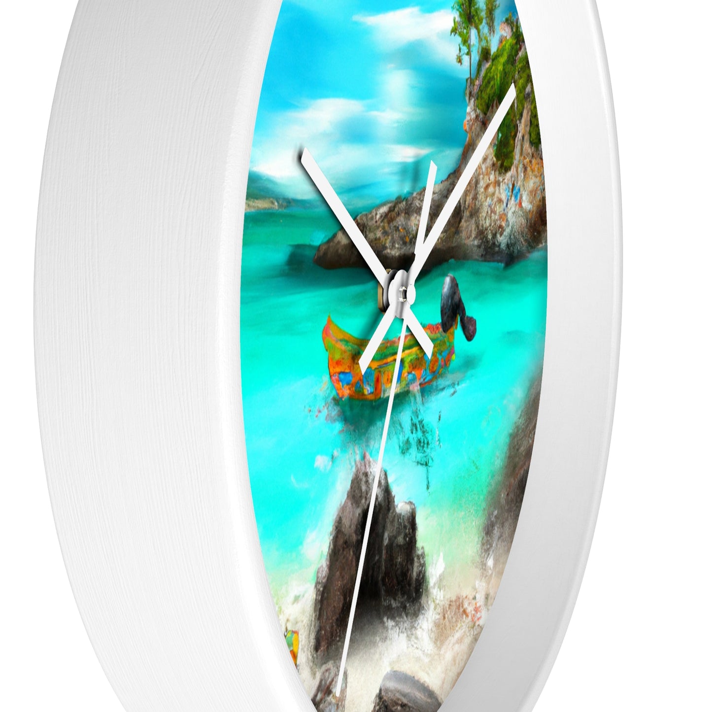 "Fiesta Caribeña en la Playa - Una Exploración Digital de la Cultura Mexicana" - The Alien Wall Clock