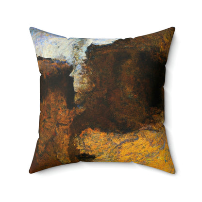 "Dusty Pilgrims at the Forgotten Shrine" - The Alien Square Pillow