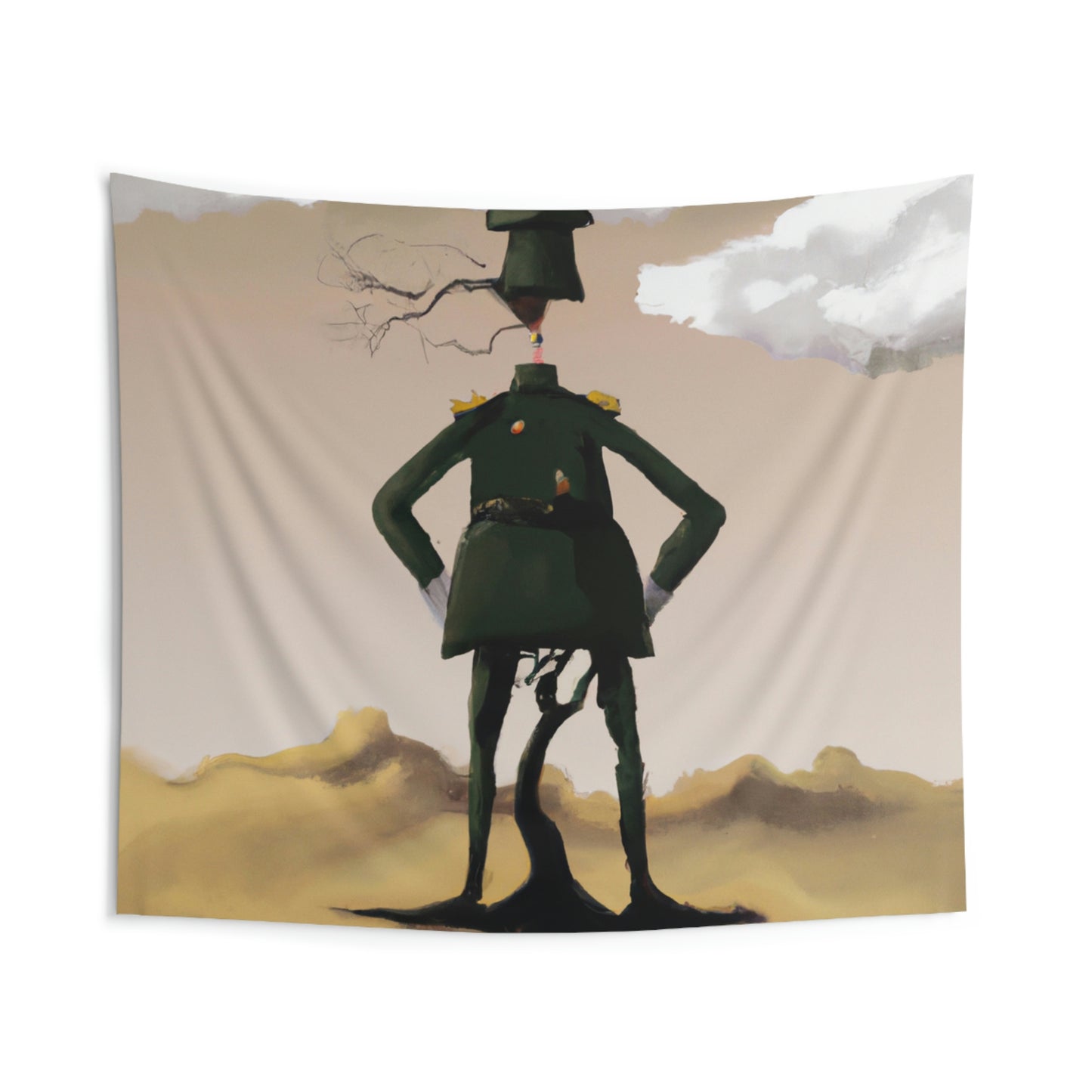 "Courage Against Despair: A Soldier's Triumph" - The Alien Wall Tapestries