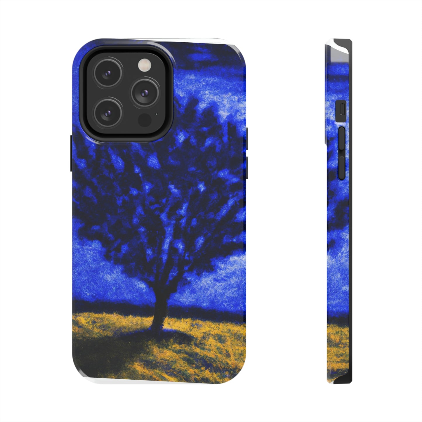 "A Lone Blue Tree in the Moonlight Field" - The Alien Tough Phone Cases