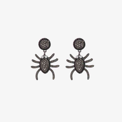 Pendientes de aleación de diamantes de imitación de araña