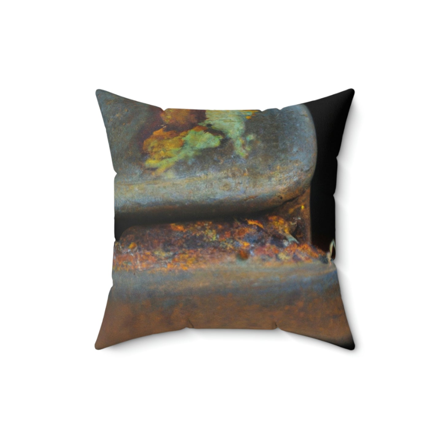 "A Tad Too Far: The Tale of a Train-Stuck Frog." - The Alien Square Pillow