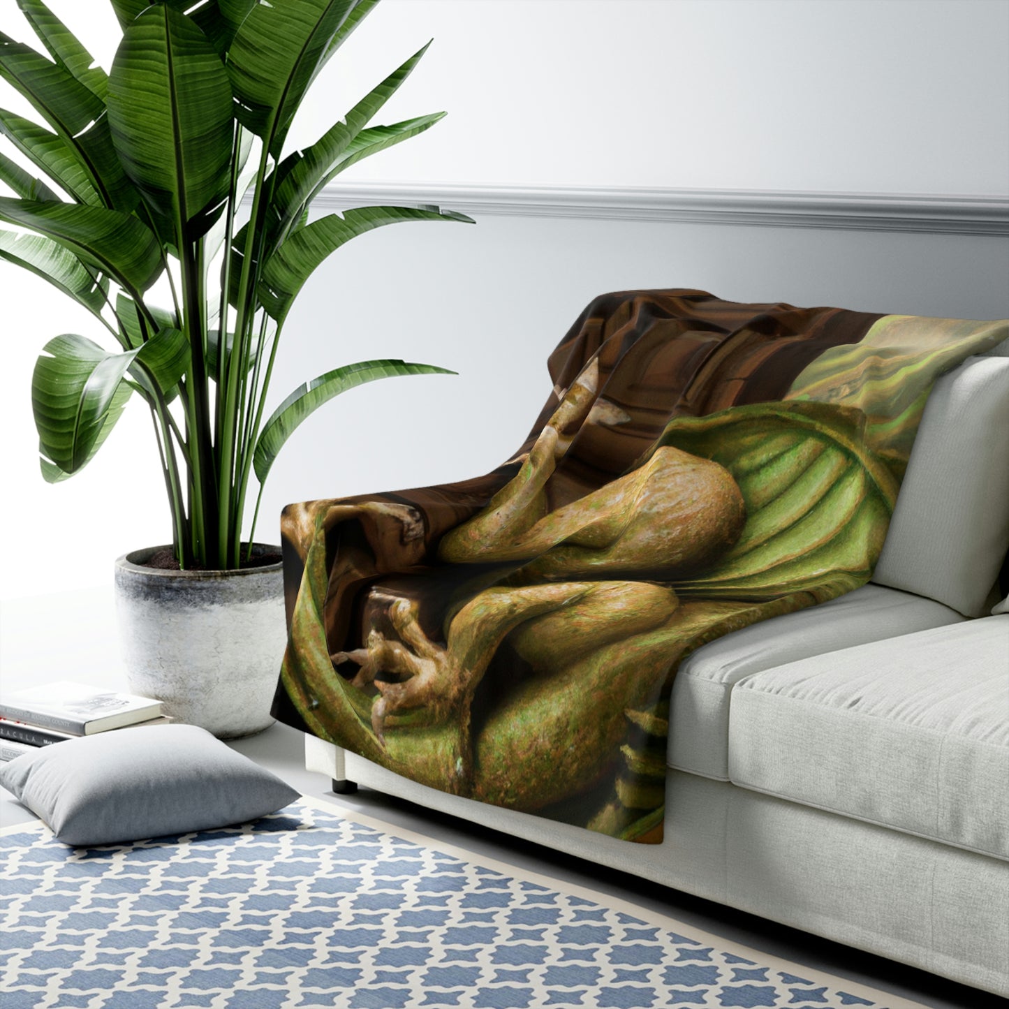 Guardian of the Hidden Door: The Slumbering Dragon - The Alien Sherpa Fleece Blanket