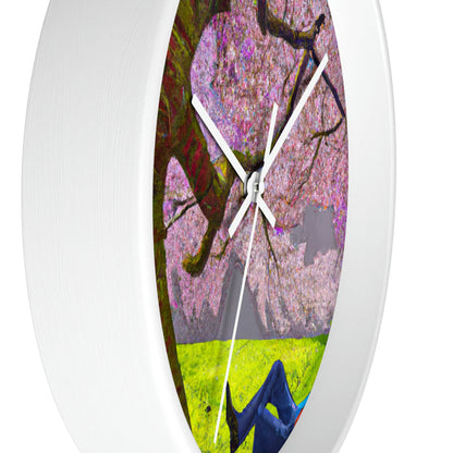 "A Moment of Calm Beneath the Cherry Blossoms" - The Alien Wall Clock