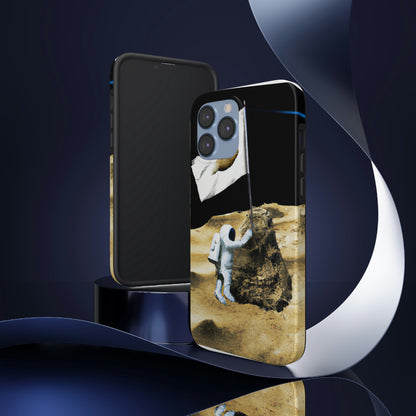 "Claiming Space: Das Pflanzen der Asteroidenflagge des Astronauten" - Die Alien Tough Phone Cases