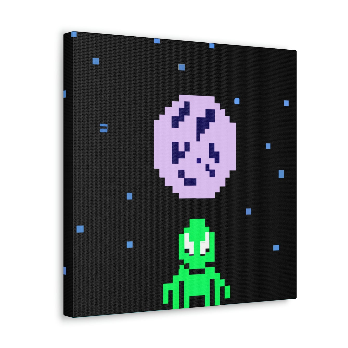 "Lonely Witness of the Night Sky" - The Alien Canva Pixel Art