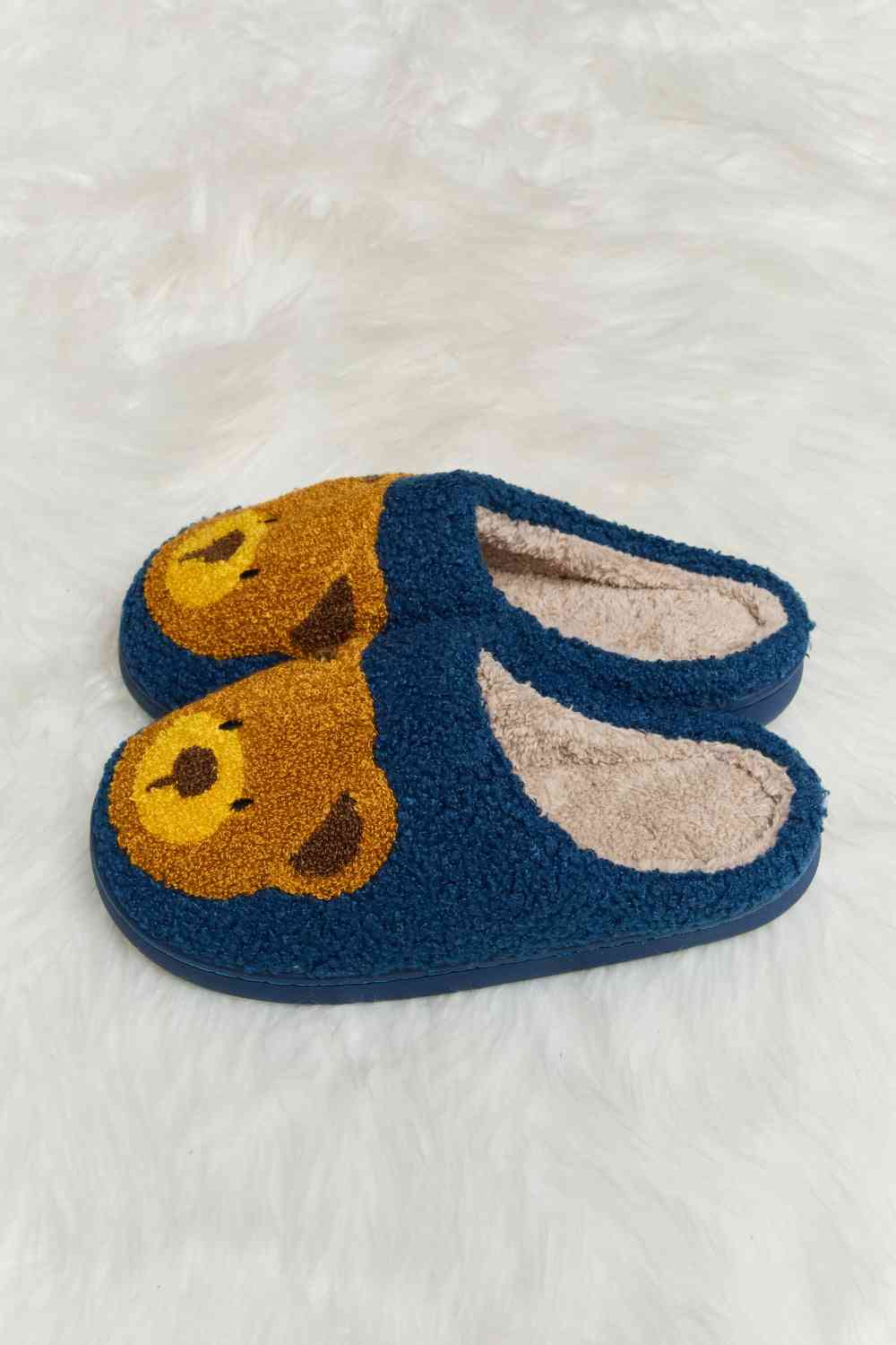 Pantuflas tipo chanclas de felpa con estampado de osito de peluche Melody