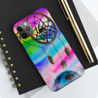 "Una galaxia de sueños: un colorido atrapasueños captura el polvo de estrellas que cae" - The Alien Tough Phone Cases