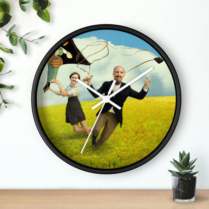 "A Kite Day in the Meadow" - The Alien Wall Clock