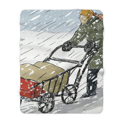 "Struggling Against the Snow" - The Alien Sherpa Fleece Blanket